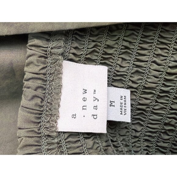 A New Day Women’s Olive Green Puff Sleeve Mini Dress Size M - Picture 11 of 12